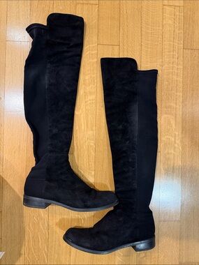 Stuart Weitzman Black Over-the-Knee Suede Boots